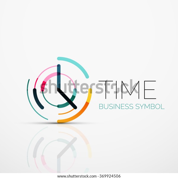 Vector abstract logo idea, time\
concept or clock business icon. Creative logotype design\
template