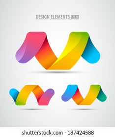 Vector abstract logo infinity design elements. Creative concept icons set. 