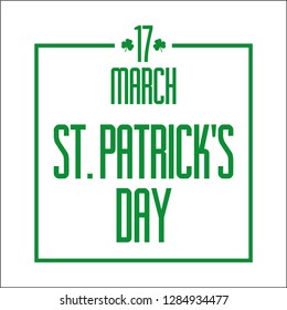Vector abstract logo inscription for St. Patrick day