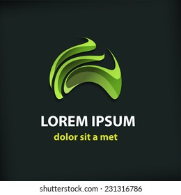 Vector abstract logo, ribbons. Modern business design