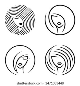 Vector abstract logo set for beauty salon, hair salon, cosmetics
