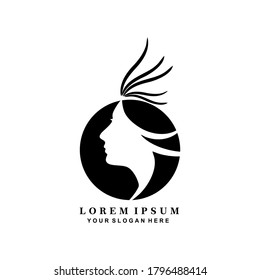 conjunto de logotipos abstractos vectoriales para salón de belleza, peluquería, cosméticos