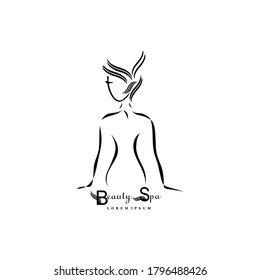 vector abstract logo set for beauty salon, hair salon, cosmetics