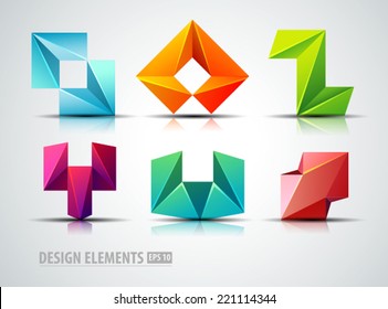 Vector abstract logo shapes set