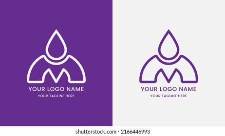 Vector of abstract logo. Simple monogram logo with purple color scheme.