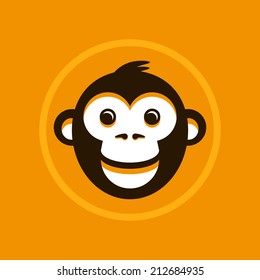 Vector abstract logo symbol in trendy flat style - monkey sign