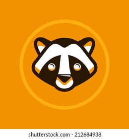 Vector abstract logo symbol in trendy flat style - raccoon sign