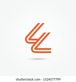 Vector abstract logo template. Alphabet E Icon vector Illustration. Letter LL abstract vector