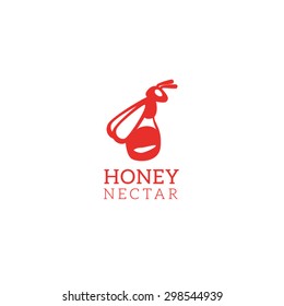 Vector abstract logo template corporate honey nectar