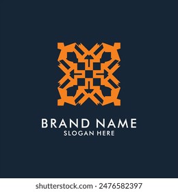 Vector abstract logo template Logo design for parquet laminate floor tiles