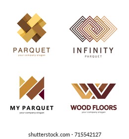Vector abstract logo template. Logo design for parquet, laminate, flooring, tiles