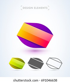 Vector abstract logo template. Material design style