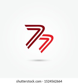 Vector abstract logo template. Number 7 logo icon