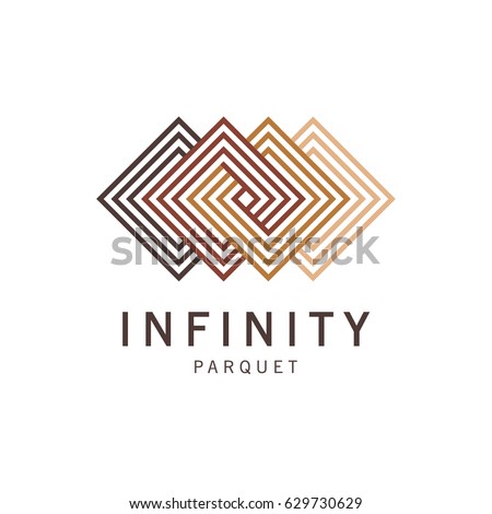 Vector abstract logo template. Logo parquet, laminate, flooring, tiles. Infinity parquet