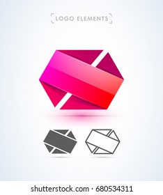 Vector abstract logo template set. Material design