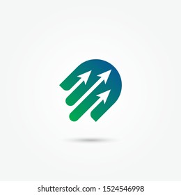 Vector abstract logo template. Technology logo vector. Arrow icon abstract