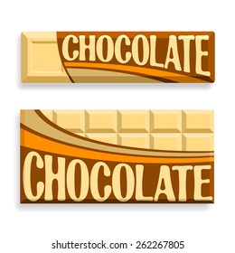 Vector abstract logo for white milk chocolate bar dessert  with inscription on label chocolate, tile  pattern