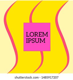 Vector abstract lorem ipsum colorful, yellow square background