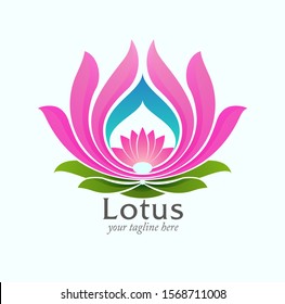 Vector abstract, Lotus flower symbol or icon.