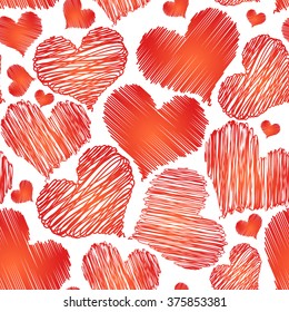 Vector abstract love heart seamless background for saint valentine