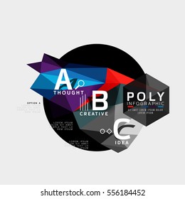 Vector abstract low poly geometric infographics