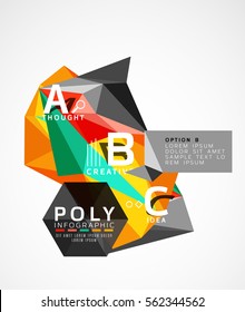 Vector abstract low poly geometric infographics