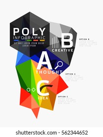 Infografía geométrica abstracta de baja polilla vectorial