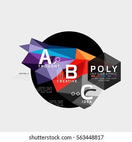 Vector abstract low poly geometric infographics