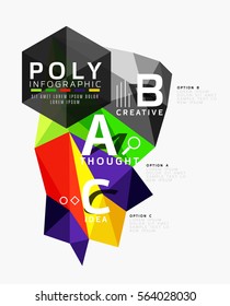 Vector abstract low poly geometric infographics