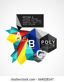 Vector abstract low poly geometric infographics