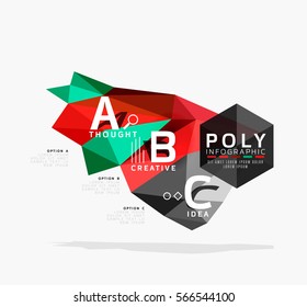 Vector abstract low poly geometric infographics