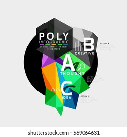 Vector abstract low poly geometric infographics