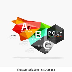 Vector abstract low poly geometric infographics