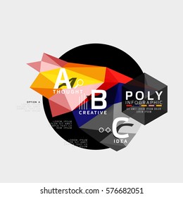 Vector abstract low poly geometric infographics