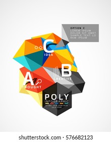 Vector abstract low poly geometric infographics