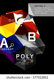 Vector abstract low poly geometric infographics