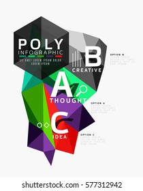 Vector abstract low poly geometric infographics