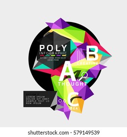 Vector abstract low poly geometric infographics