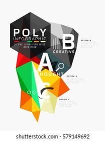 Infografía geométrica abstracta de baja polilla vectorial