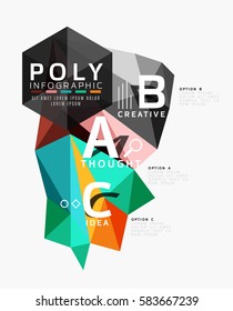 Vector abstract low poly geometric infographics