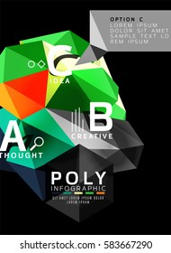 Vector abstract low poly geometric infographics
