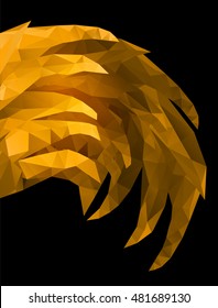 Vector abstract  low poly golden rooster tale new year greeting card