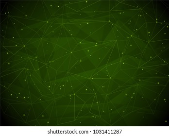Vector Abstract low poly, Illustration high computer technology dark blue color background. Hi-tech digital technology concept