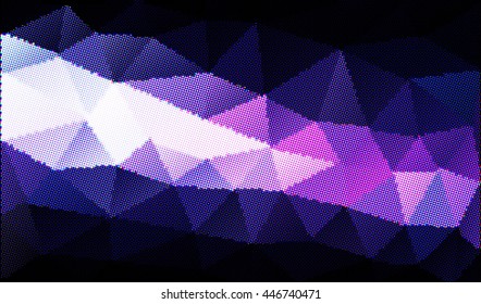 Vector abstract Low poly purple triangles background. Modern backdrop. Dark edges.