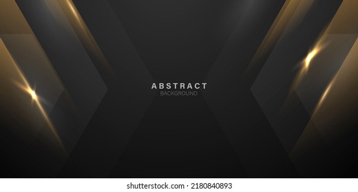 fondo negro de lujo abstracto vectorial con elementos dorados concepto creativo moderno