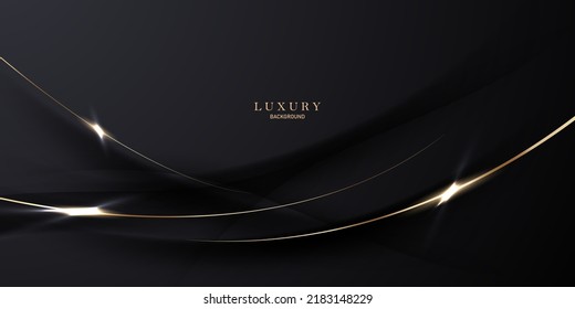 vector abstract luxury black background with golden elements modern creative concept