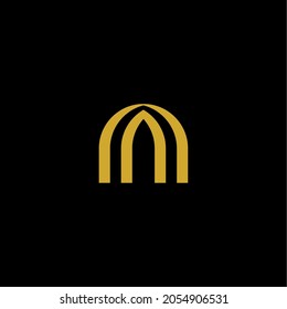 logotipo M abstracto vectorial, icono aislado.