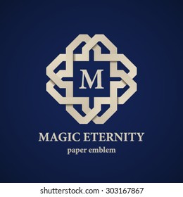 Vektor abstrakte magische Ewigkeit Papier-Briefmarke