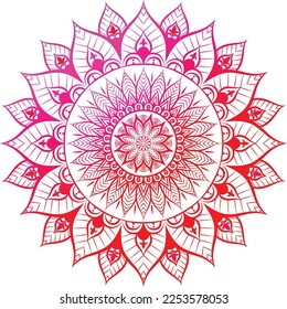 Vector abstract mandala art. Art on the wall. Coloring book Lace pattern The tattoo. Design for a wallpaper Paint shirt and tile Sticker Design, Decorative circle ornament in ethnic oriental style