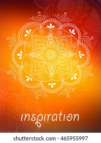 Vector abstract mandala background with henna patterns. Stock mehndi illustration for design